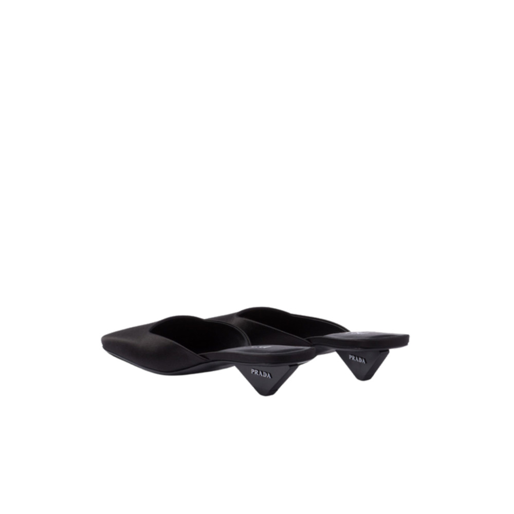 Prada - Black Satin Mules Loafers - IT 38.5 - Picture 3 of 9